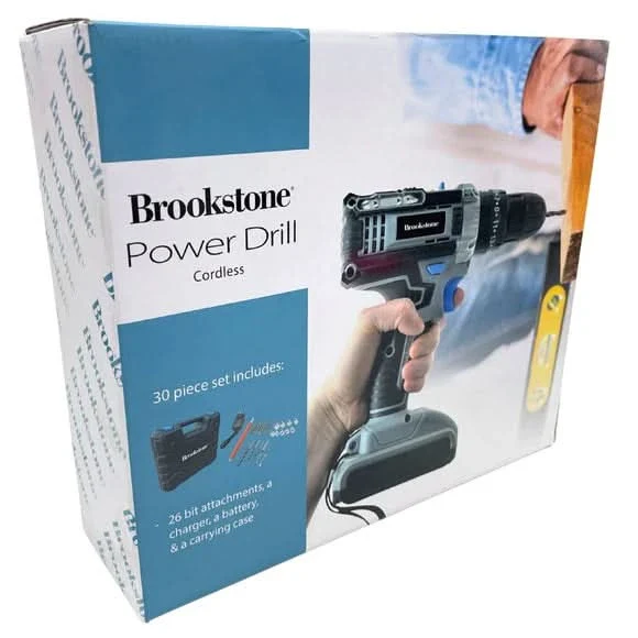 Brookstone 21V Cordless Power Drill Set – 30-Piece Rechargeable Drill Kit with Carrying Case | MRCOOL DIY Direct - Image 4