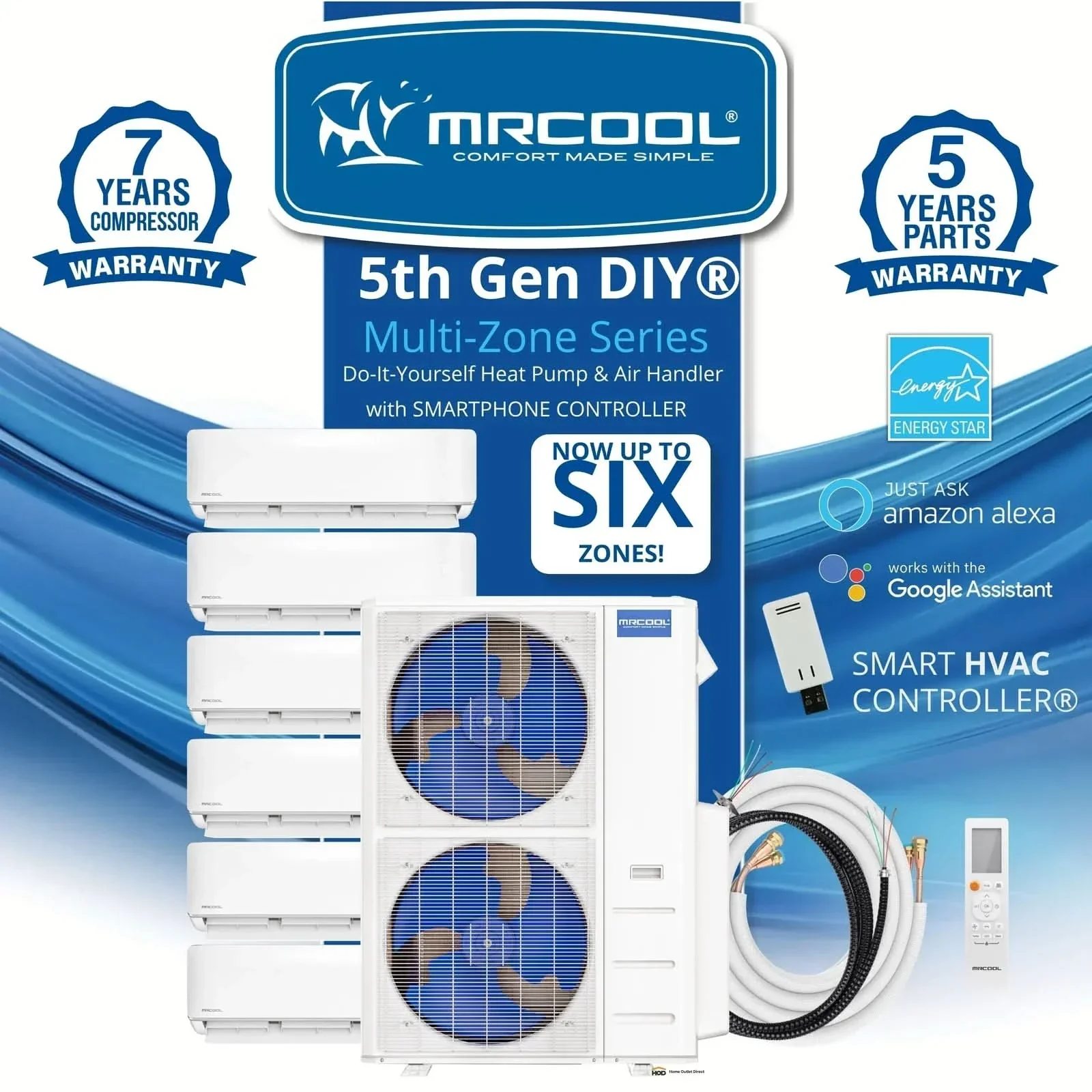 MRCOOL DIY 5th Gen Multi-Zone 6-Zone 48,000 BTU 22 SEER2 (6K + 6K + 6K + 9K + 12K + 18K) Ductless Mini-Split Air Conditioner and Heat Pump - Image 12